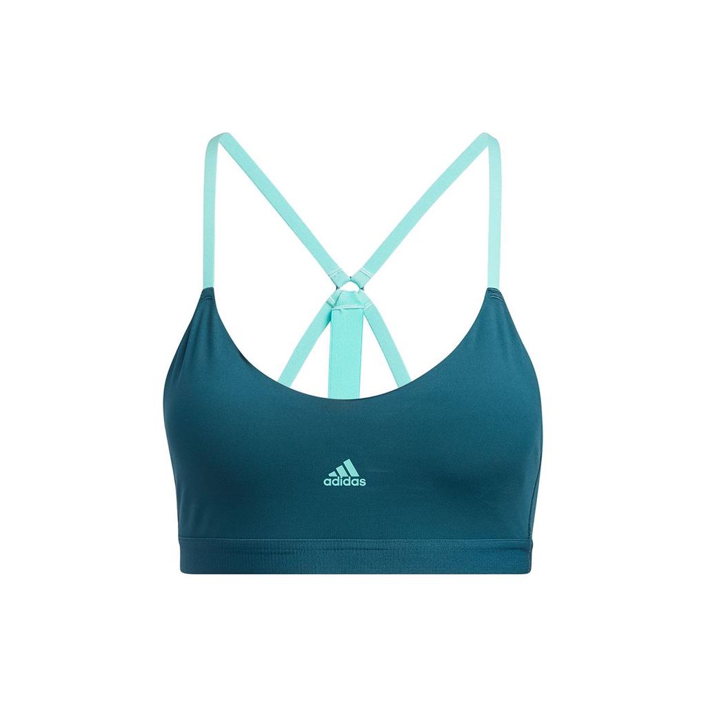 Adidas Ls Summer Bra Low Intensity Fitted Sports Tank Women Tops Teal GM2797