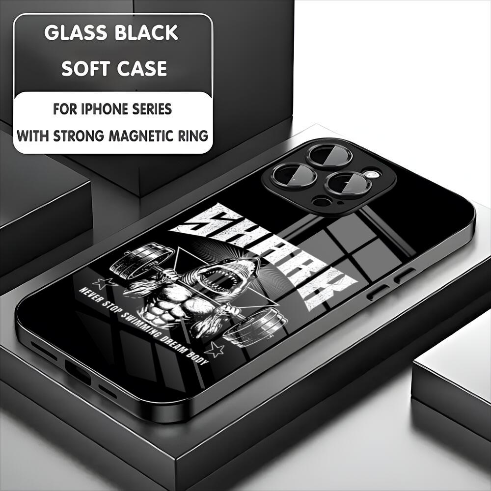 Tier-Fitness-Designmuster Handyhülle Für iPhone 17 16 15 14 13 11 12 Pro Max Mini Plus Magnetische Glas-Handyhülle