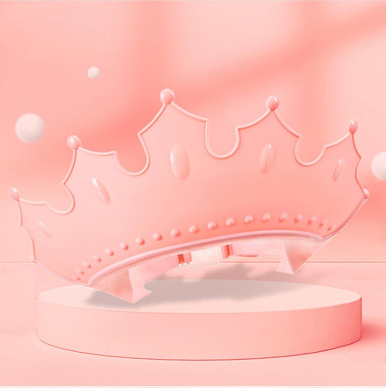Children Waterproof Shampoo Cap Crown Baby Shower Cap Adjustable Size Cartoon Bath Visor Infant Hair Shield Ear Protection