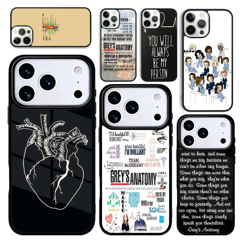 Capa Case for iPhone 17 Air 16 Pro Max 15 Plus 11 13 Mini 14 12 Back Phone Cover American TV Greys Anatomy