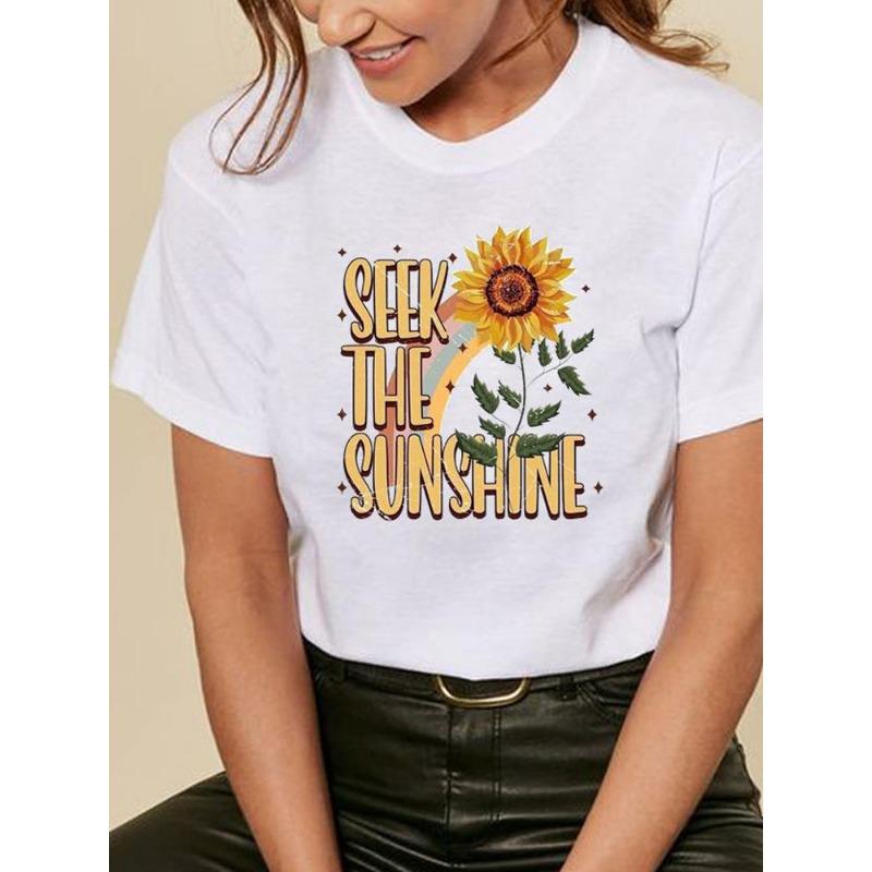 Sommer Rundhals Rose Liebe Festival Bedrucktes Top Modische Lässige Kurzarm Damen Reines Baumwoll T-Shirts