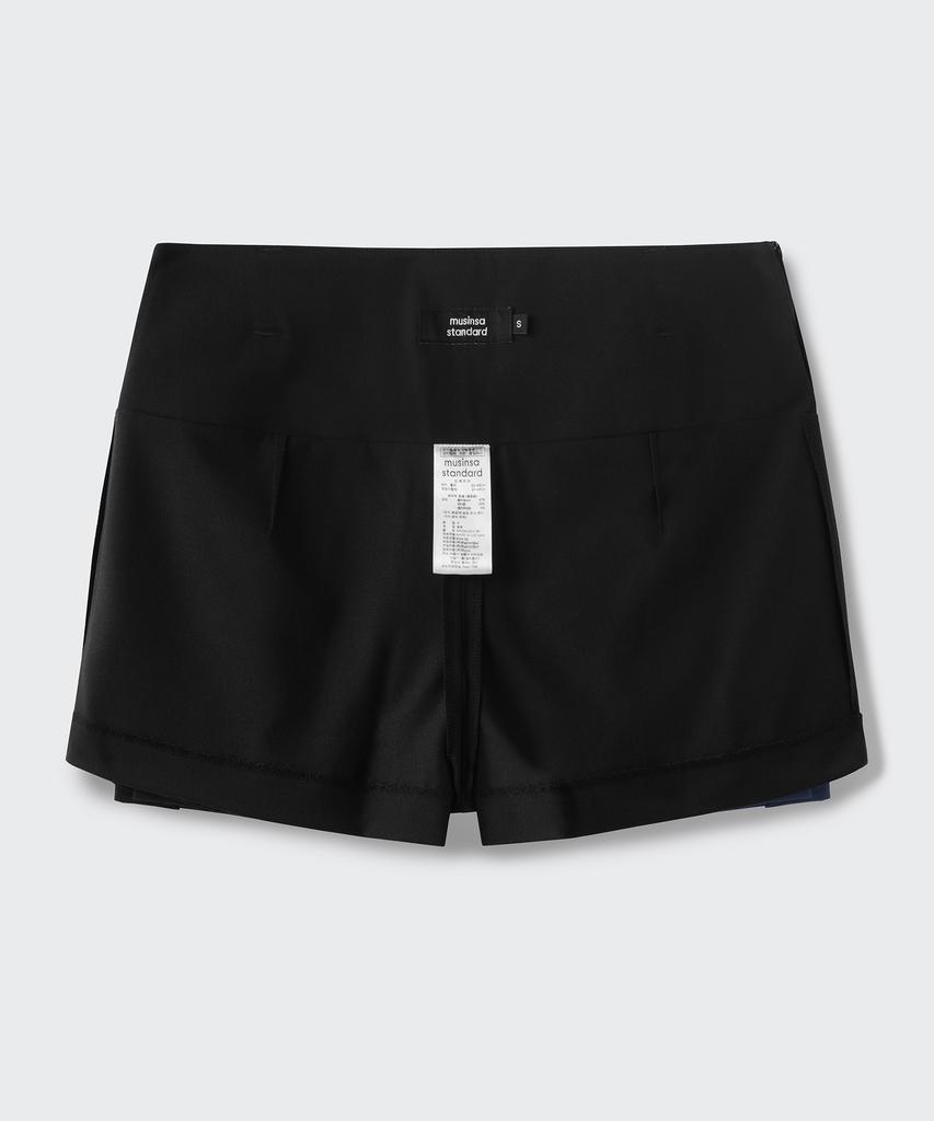 Musinsa Standard Woman Women'S Low-Rise Pleated Mini Scotts [Black]