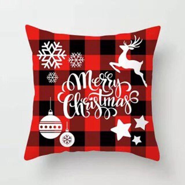 45cm Merry Christmas Cushion Cover Pillowcase 2024 Christmas Decorations for Home Ornament Happy New Year Christmas Decor 2025