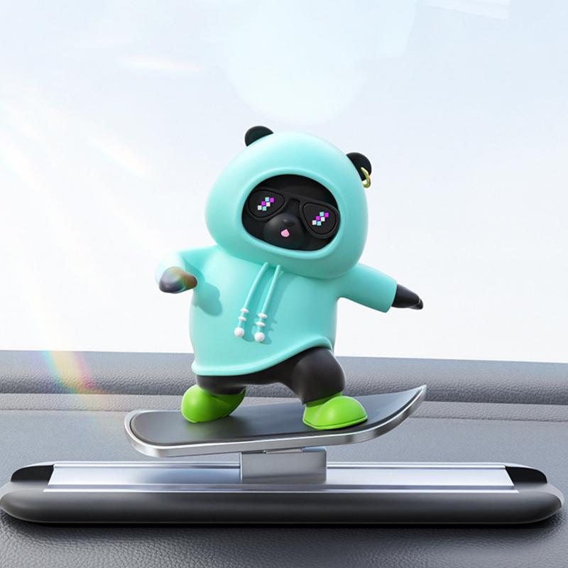 Cartoon Animal Car Interior Center Console Decoration Sliding Bear Dashboard Ornament Anime Auto Accessories 2024Creative Gifts