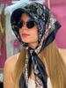 Luxury Brand Cashew Print Square Hijab Scarf Elegant Ladies Soft Satin Shawl Stylish Women's Decorative Beach Towel 90*90CM