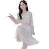 2024 Floral Ruffle Lace-Up Dress for Women - Elegant Autumn Style