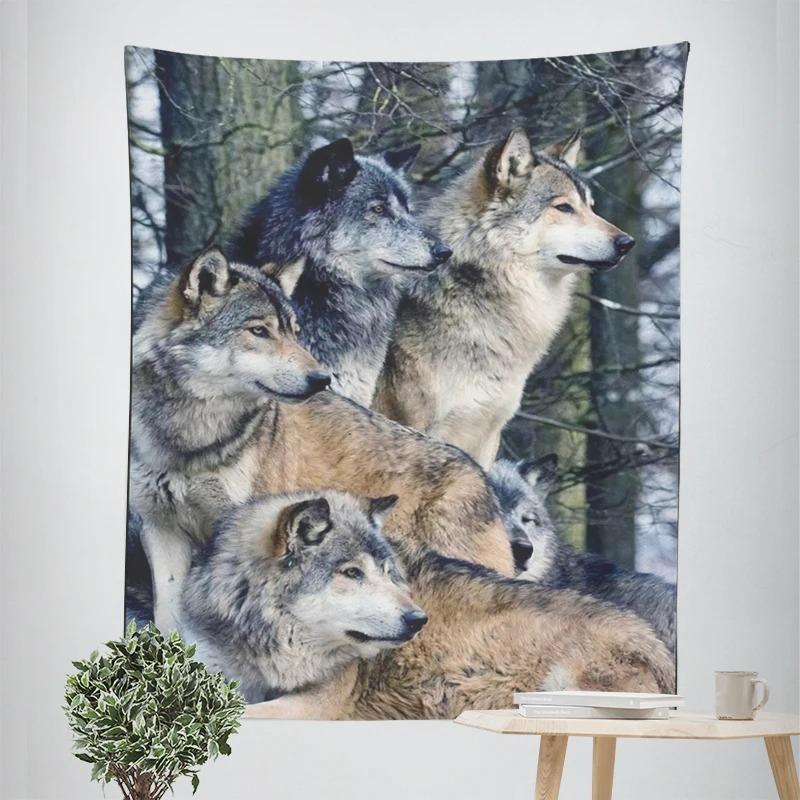 Wolf Pack Decorative Tapestry Home Wall Decor Office Living Room Tapestry