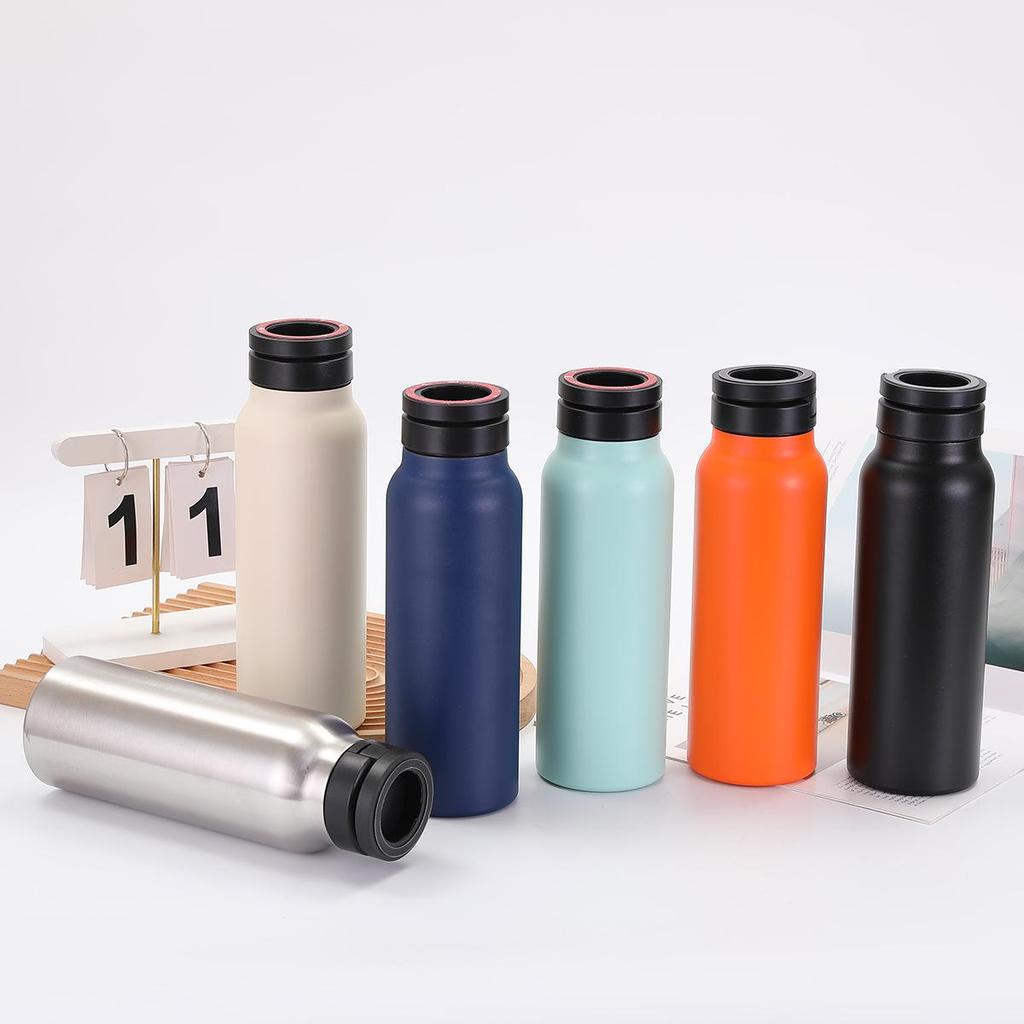 Isolierter Becher aus 304 Edelstahl mit magnetischem Deckel und Handyhalter - Großes Fassungsvermögen