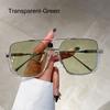 Half Square Frame Oversized Sunglasses Women Men Brand Design Fashion Shades Trendy UV400 Sun Glasses Trendy Ins Metal Eyewear