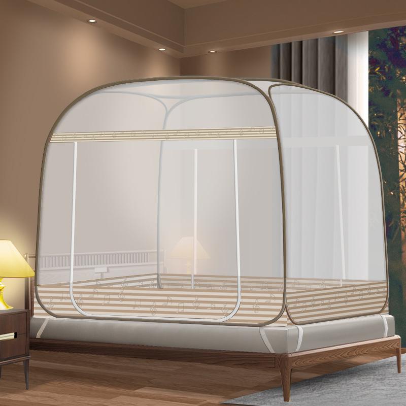 Mongolian Yurt Mosquito Net Tent - Foldable, Free Installation, Mosquito-Proof for Dormitory Bunk Bed with Three Doors
