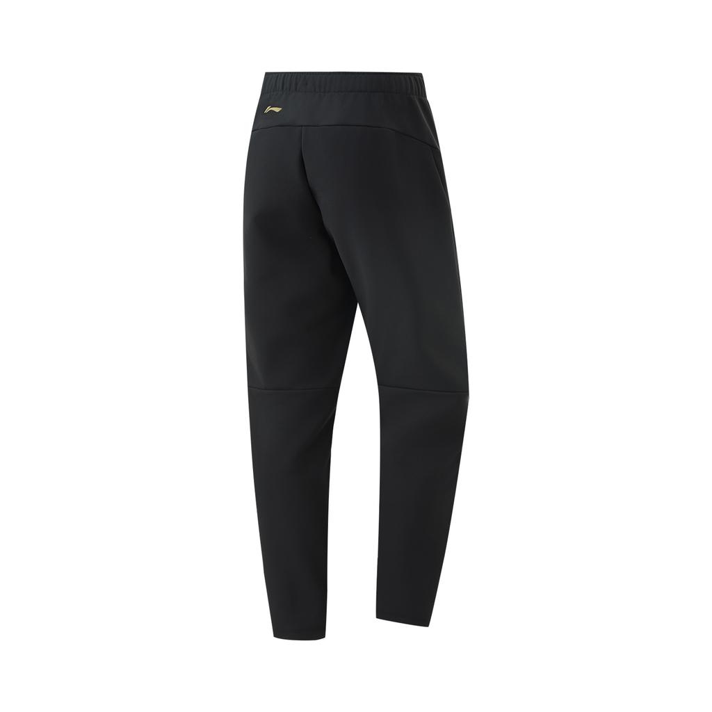 Li Ning Honor Gold Logo | Fleece Lined Thermal Fashion Versatile Windproof Water Repellent Letter Knitted Sweatpants AEPV097-1