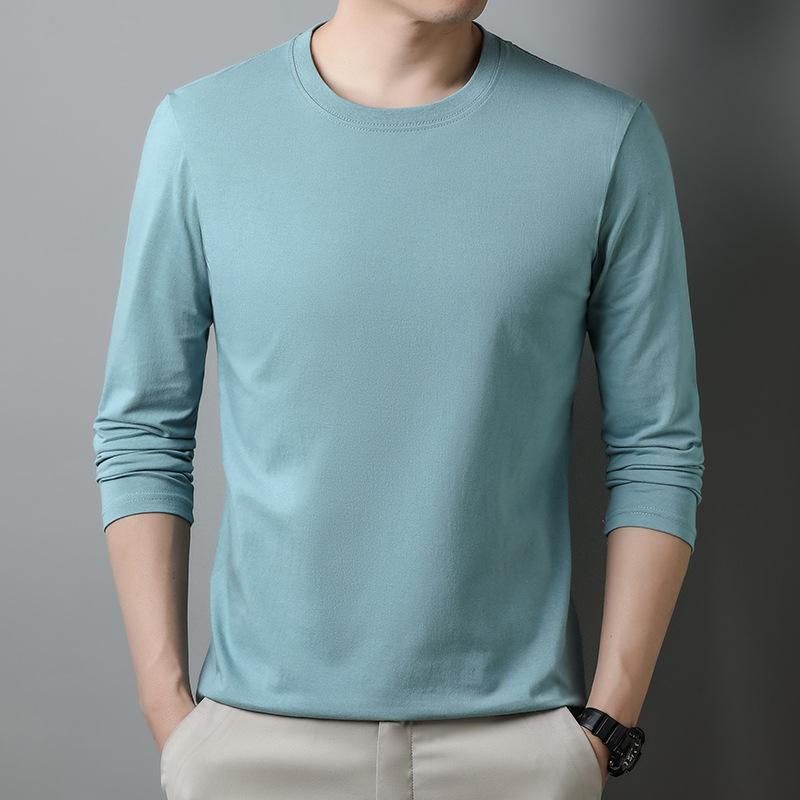 Men's T-shirt Long Sleeve Casual Versatile T-shirt Men's Pure Cotton Undershirt Cotton Undershirt
