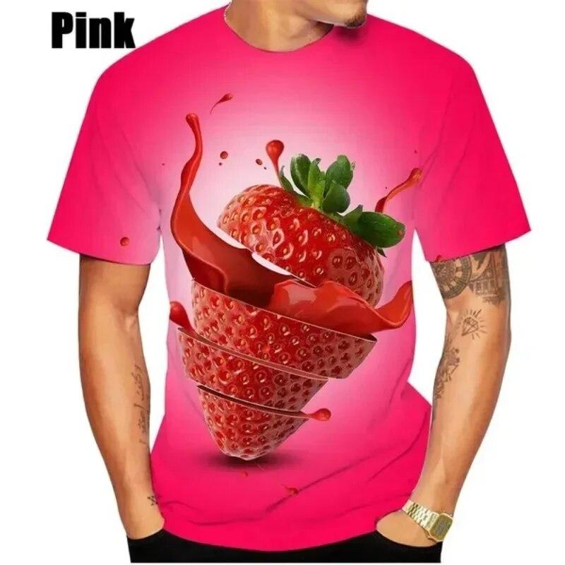 

Мужская/женская футболка Haikyuu с 3D клубникой и 3D принтом, с короткими рукавами и круглым вырезом, мужские топы, одежда больших размеров, S ~ 6xl, большие размеры XL