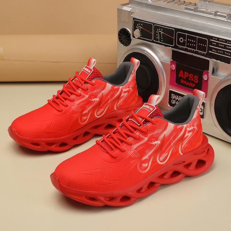 

2025 summer new sports shoes casual twist thick-soled large-size couple sports shoes fly-woven breathable versatile trendy shoes 47 красный