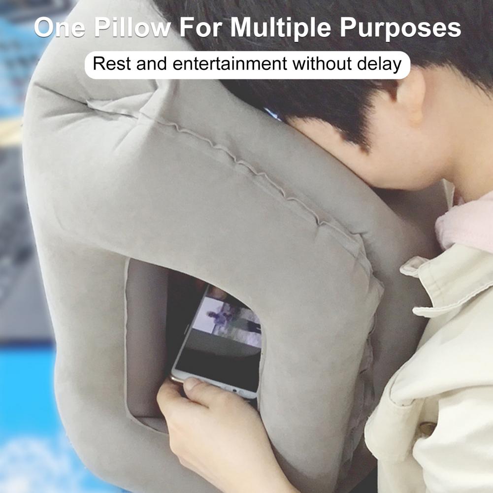 

1 компл. надувная подушка для поддержки головы и подбородка, защита от усталости, мягкая портативная подушка для путешествий, автомобиля, самолета, шеи для