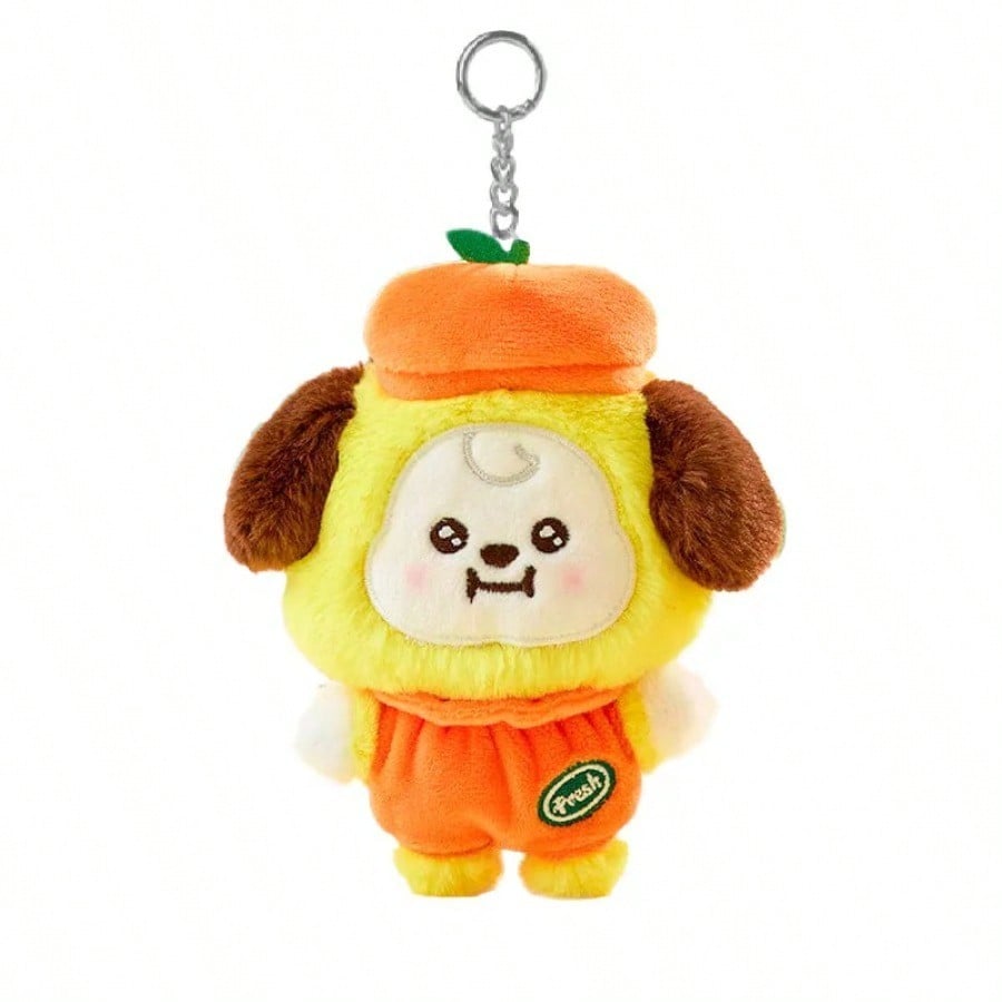 LINE FRIENDS BT21 Anime, 12cm Cooky Shooky Plush Toy -Style New Arrival Cartoon Orange Plush Doll Backpack Keychain