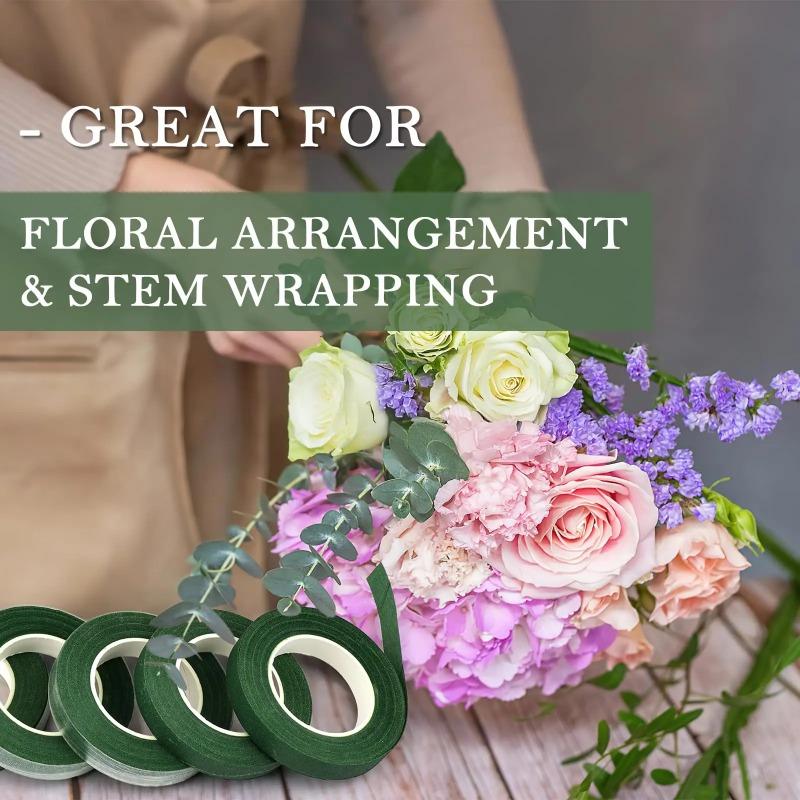 1/5/10Rolls Green Floral Tape Self Adhesive, Flower Wrapping Tape for Bouquet Stamen DIY, Florist Wedding Party Decoration Supplies