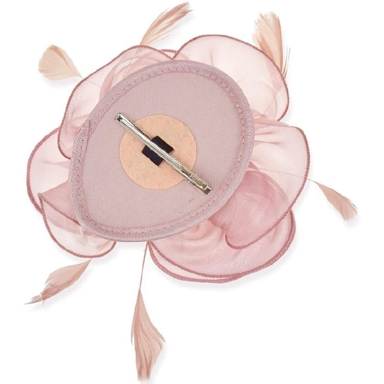 Elegant Feather Organza Fascinator Hair Hoop Church Dress Up Wedding Headpiece