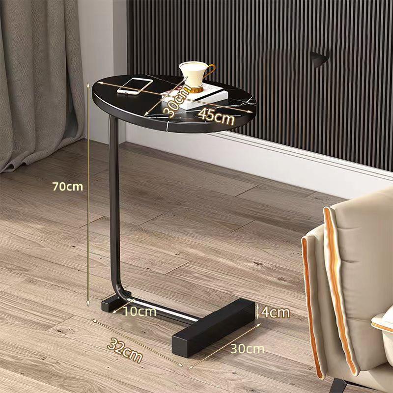 Light Luxury Metal Edge Desk Simple Coffee Living Room Bedroom Office Bedside Mobile Small Tea Side Table Home Decorations