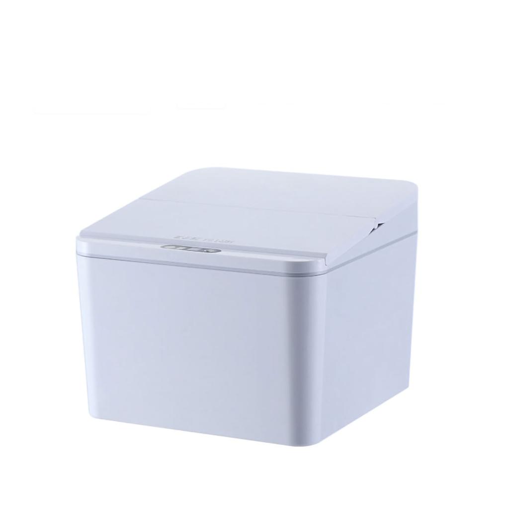 Smart Sensor Trash Waste Can Multifunctional Electric Induction Storage Bin for Desktop Car White