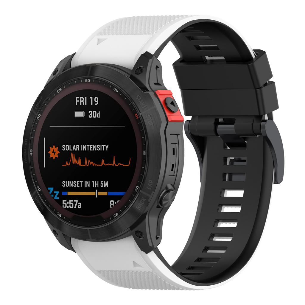 For Garmin Descent G1/Forerunner 935/Forerunner 945 Textured Silicone Wrist Watch Band Dual-Color Replacement Strap