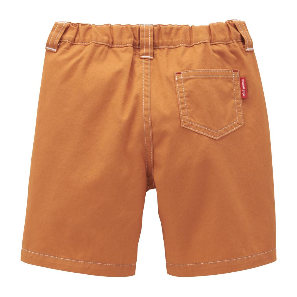 Länge Halb Für Für Hellbraun [Miki House] 6/8 Hose, Hose, Einfarbig, Logo, Schlicht, Jungen, Mädchen, Babys, Kinder, Kinderbekleidung, Kindergarten,