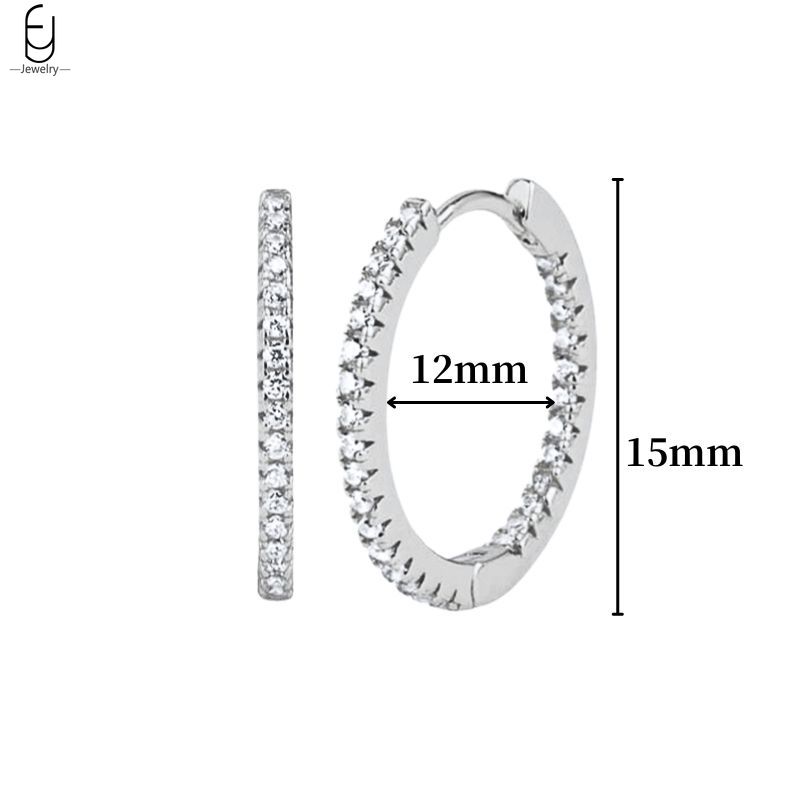 925 Silver Ear Buckles Fashion Hoop Earrings White Crystal Luxury Women's Earrings Wedding Women's Jewelry Premium Gift