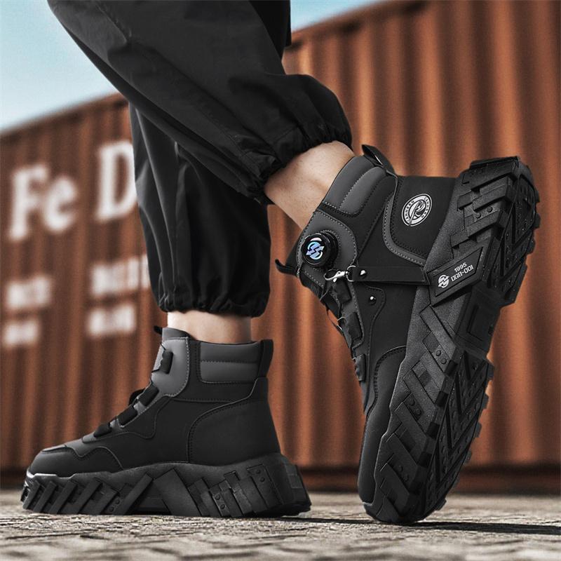 New Model Men Boots Cotton Boot Autumn  British High Top  Thick Sole Lace Up Comfort Anti Slip Sport Mountaineering Boot