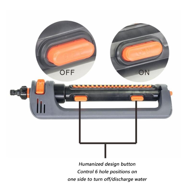 Wide Coverage 19 Hole Oscillating Sprinkler Heavy Type Rotating Lawn Sprinkler Head For Even Garden And Yard Watering