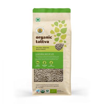Organiczny biały Urad Dal w całości (1 kg), Organiczny Urad Dal cały biały, organiczna Tattva