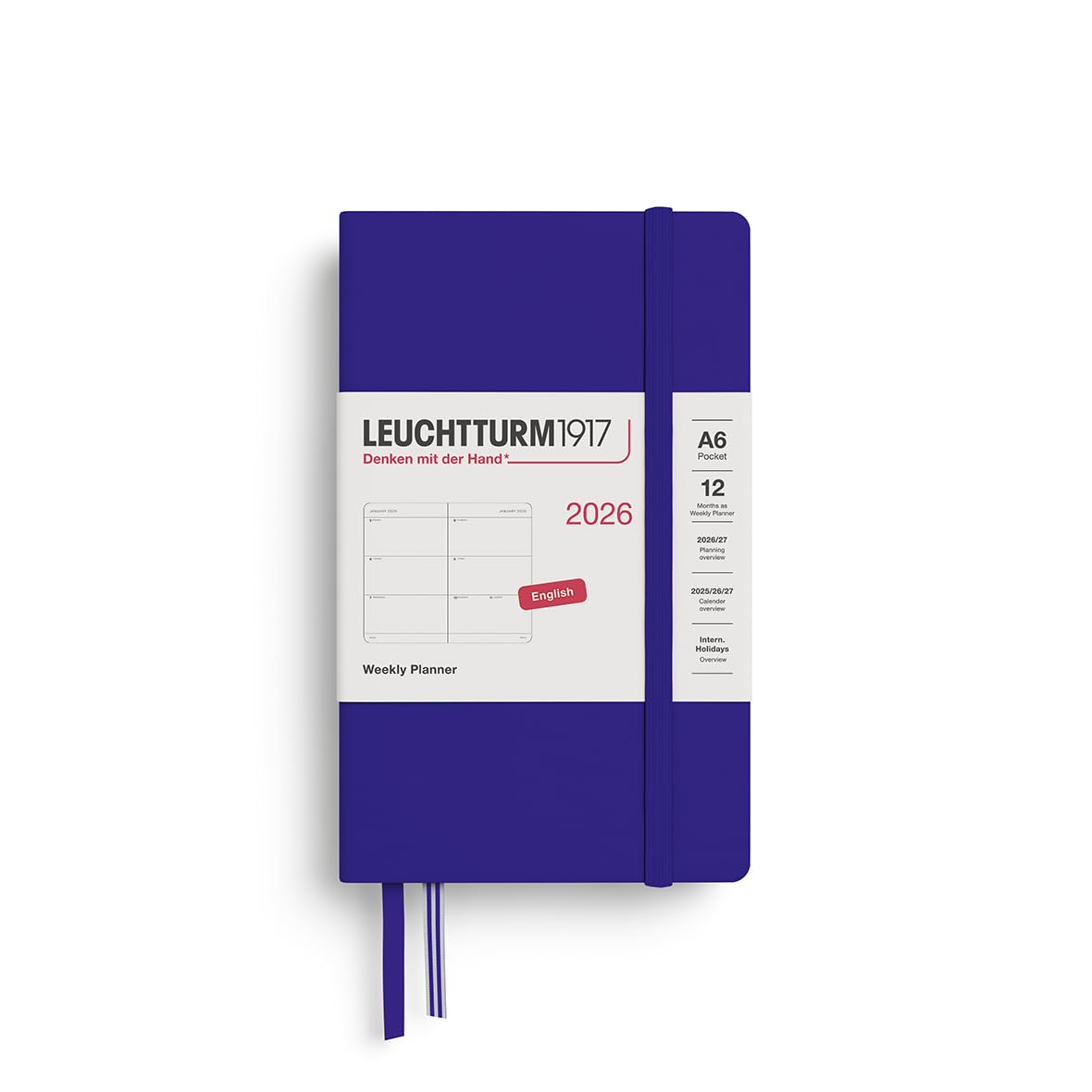 

Leuchtturm 2026 January Officially Imported Planner, Start, A6, Weekly, Horizontal, Ink, 372729,