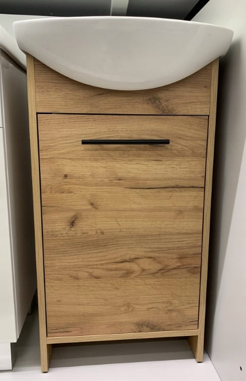 Szafka łazienkowa Frigo dąb złoty z umywalką 45 cm