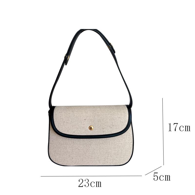 Qualities Canvas Bag  New Women's Autumn/Winter Simple Colored Buckle Shoulder Bag Casual Versatile Commuter Crossbody Bag