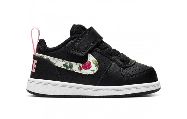 Nike Court Borough Low Vintage Floreale Nero Rosa TD BQ7033-001