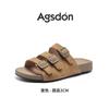 Augustus Denboken Slippers Women's 2025 Summer New Casual Beach Sandals One Pedal Flat Bottom Cool Slippers