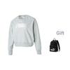 Puma Letter Logo Embroidered Running Sports Fitness Casual American Hoodie Women hoodies Gray 626169-04