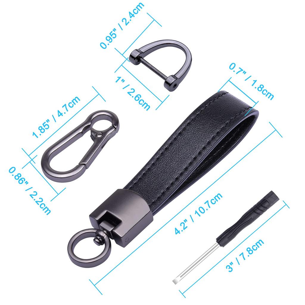 Car Genuine Car Key Lost Smart Key Universal Black [Wisdompro] Keychain, Leather, Chain, Prevention, Type, Stylish, Unisex, (Carabiner Clip)