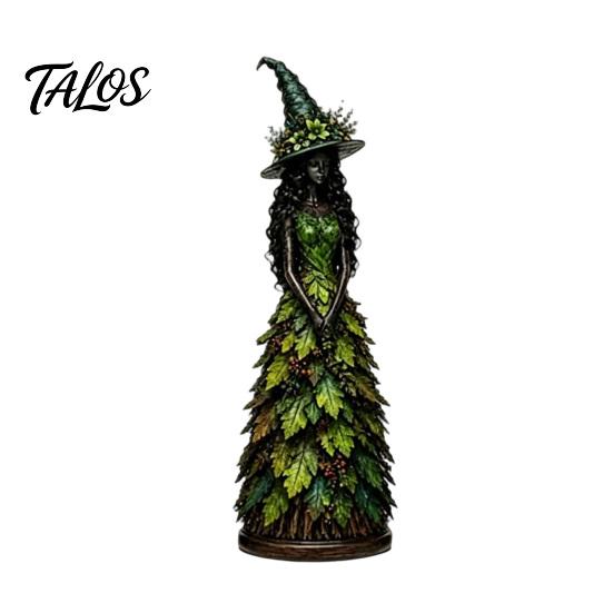 Halloween Party Table Decorations Autumn Witch Figurine, Desktop Decoration, Seasonal Resin Statue with Indoor Fall Home Accessories Leaf Gown