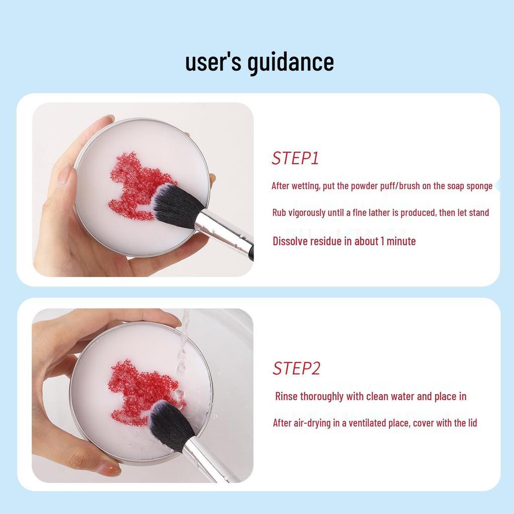 Heart-Shaped Makeup Brush & Beauty Blender Cleaning Soap Tool
