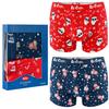 Lee Cooper Herren Weihnachtsboxershorts 2 Stück Baumwolle Muster Weihnachtsmann