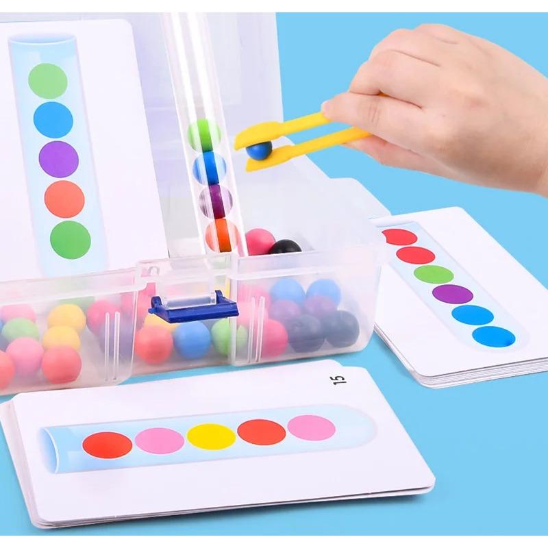 Children Clip Beads Test Tube Toy Logic Concentration Wooden Motor Training Game Montessori Teaching Tool Educational for Kids