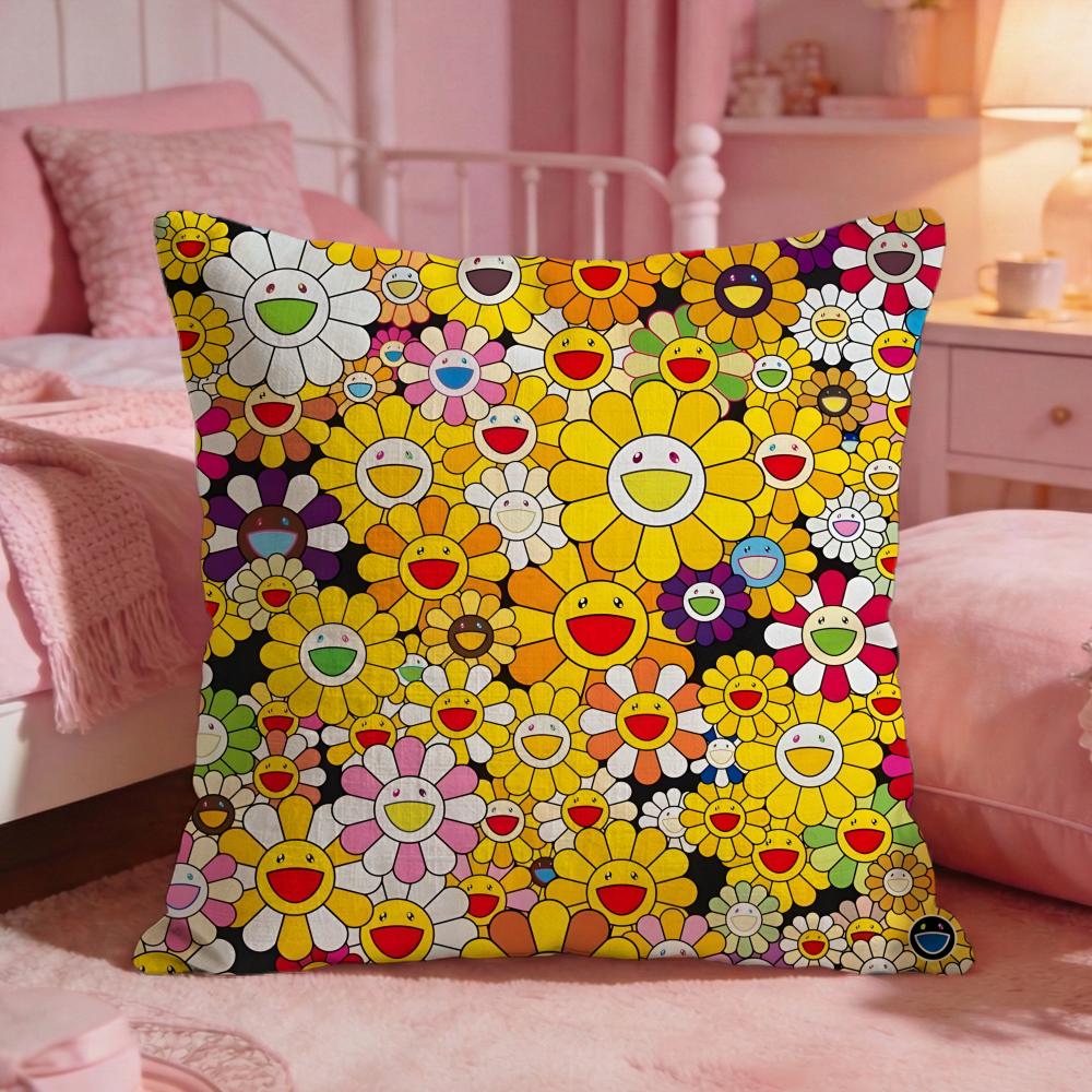Band T-Takashi Murakami Cushion Cover Premium Comfort Reversible Pillow Cove -Two In One Design For Any Room & Car Interior