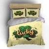 Lucky Clover Glitter Design Bedding Duvet Cover Set Duvet Cover Pillowcases (1 * Duvet Cover 2 * Pillowcases, Without Duvet Insert)