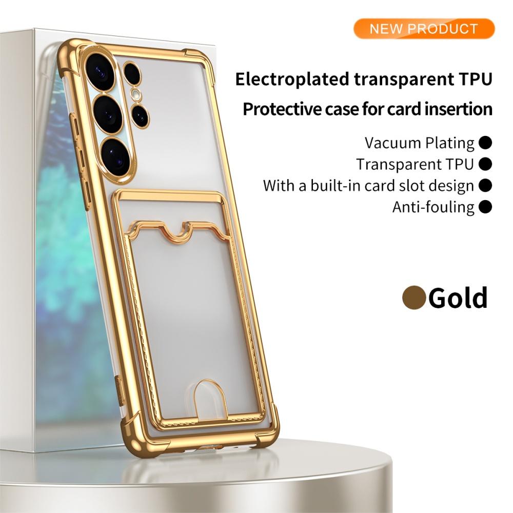 

Shockproof Card Slot Holder Plating Case For Samsung Galaxy S26 Edge S25 S24 S23 S22 Ultra Plus A56 A53 A35 Wallet Clear Cover Galaxy S22 5G золотой