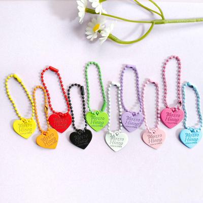 Bonbonfarbenes doppelseitiges Liebesanhänger Perlenketten Schlüsselanhänger - Kreatives DIY-Accessoire