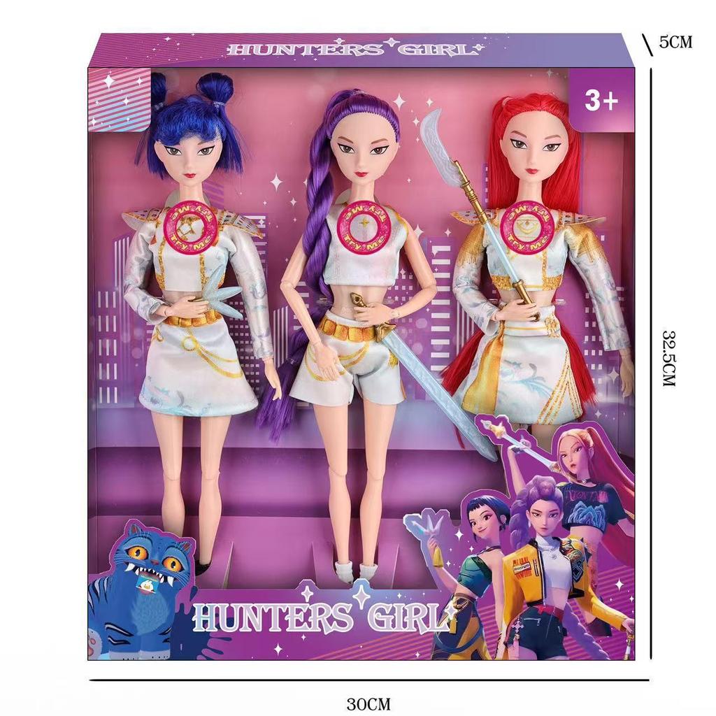 11.5-Inch K-POP Demon Hunter Doll with Light & Music - White Outfit, 11 Joints