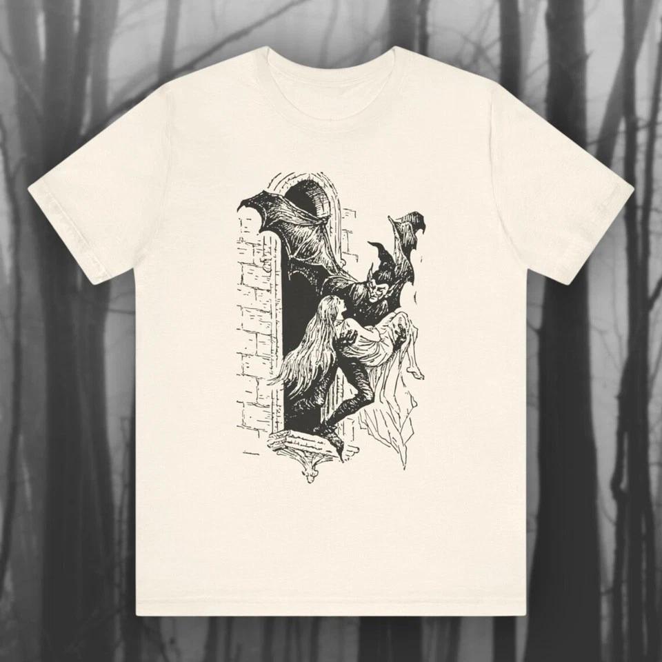 Vintage Gothic Vampire Inspired Graphic T-Shirt Unisex Tee 2XL