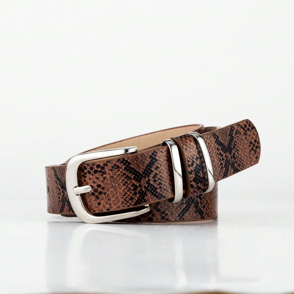New Leopard Print Snake Print Women's Belt Pin Buckle European and American Versatile Jeans Niche Belt Women