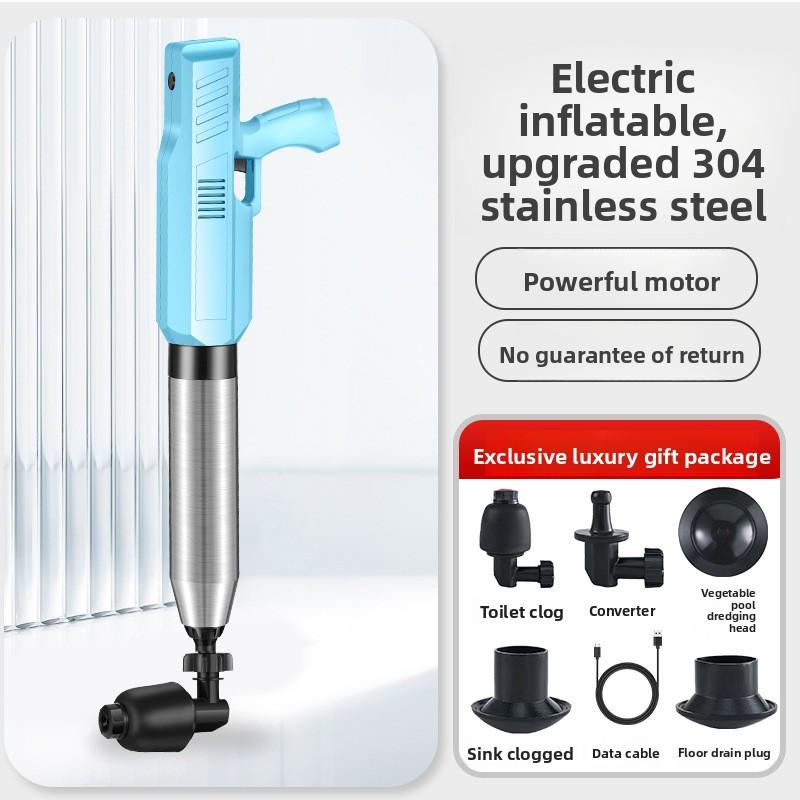Electric High Pressure Air Toilet Plunger, Drain Blaster Clog Remover Tool for Kitchen Sink Floor Drain and Bathroom Toilet