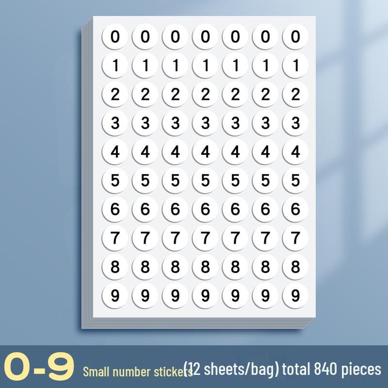 Self-Adhesive Small Round Number Stickers 1-100 for Handwritten Labels